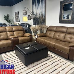 Brown Sofa & Loveseat
