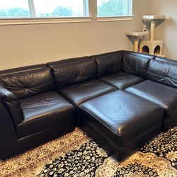 Genuine Leather Sectional 5Pc Sofa