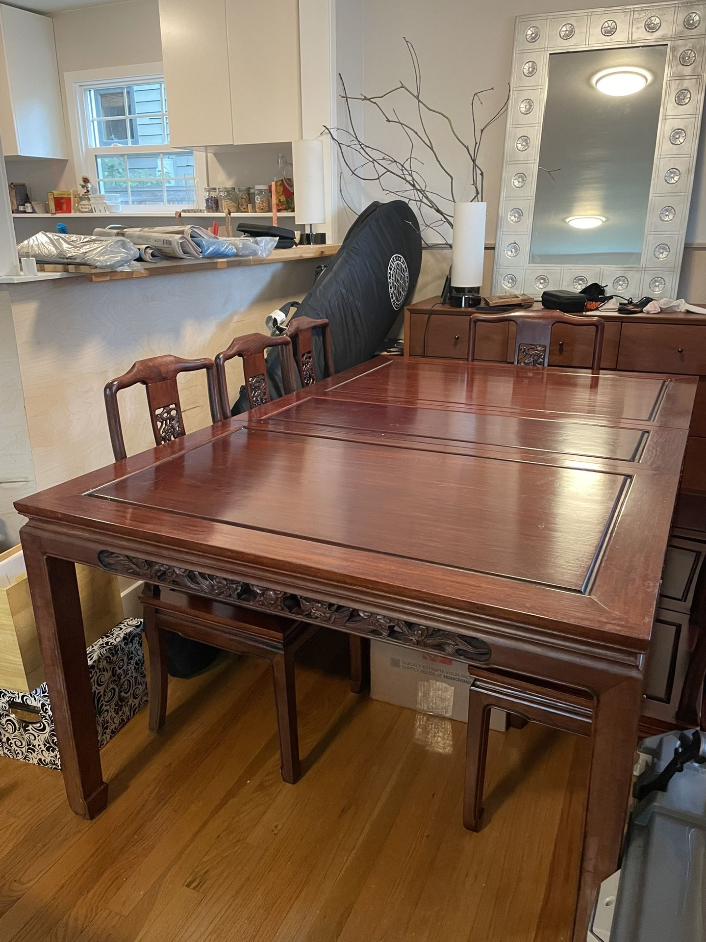 Solid Wood 8 Piece Dining Table & Chairs