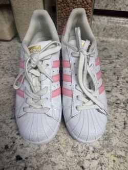 Adidas Superstar White Pink Stripe Sneakers