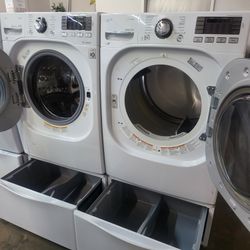 LG SET STEAM WASHER AND GAS DRYER JUMBO 