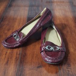 Coach Ruby Red Eloise Signature Flats Loafers Shoes Size 6.5