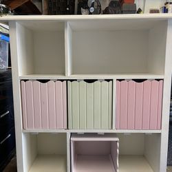 Kids Bookcase White With Cubbies And Drawers 