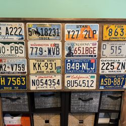 Full Size Headboard. Hand Made. Wood And Vintage Plates