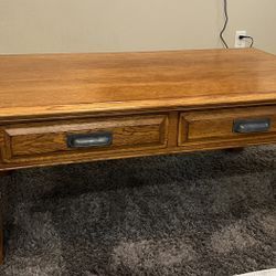 Oak Wood Solid Coffee Table W/ Lift Top