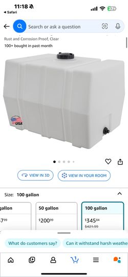 Water Tank 100 Gallons Like New