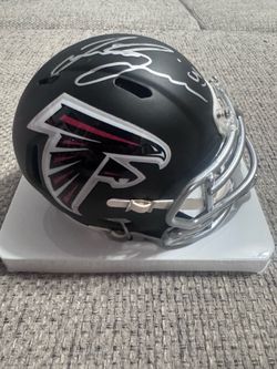 Justin Simmons Signed Autograph Atlanta Falcons Speed Mini Helmet (JSA Coa)