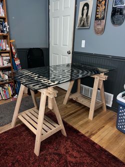 Glass Desk - 4’ 10” by 2’5”