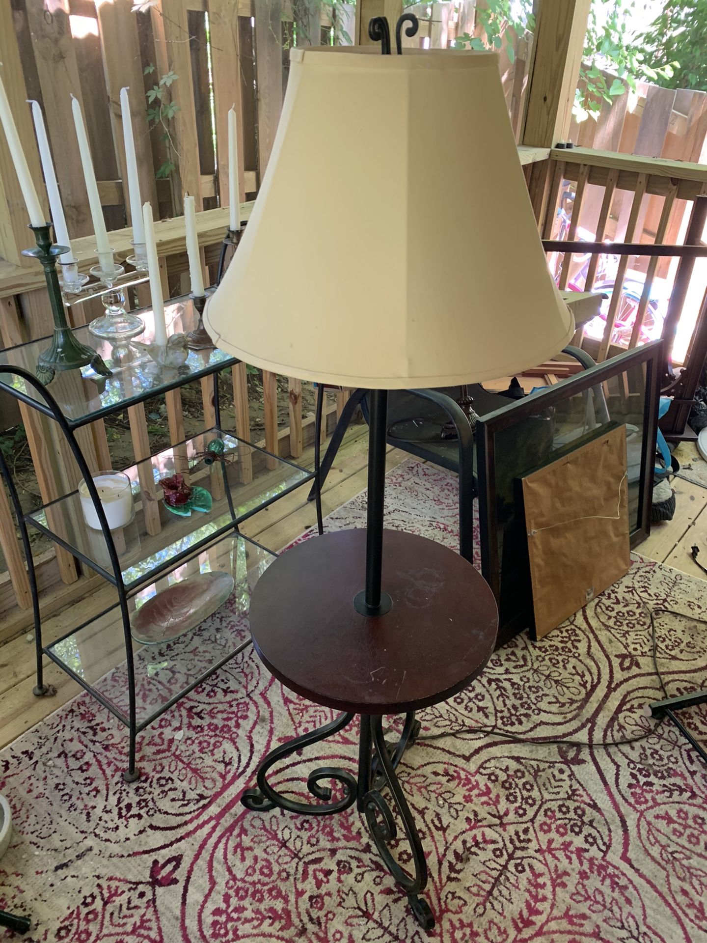 End table floor lamp