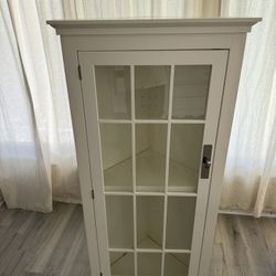 Crate & Barrell Corner Cabinet with White Door
