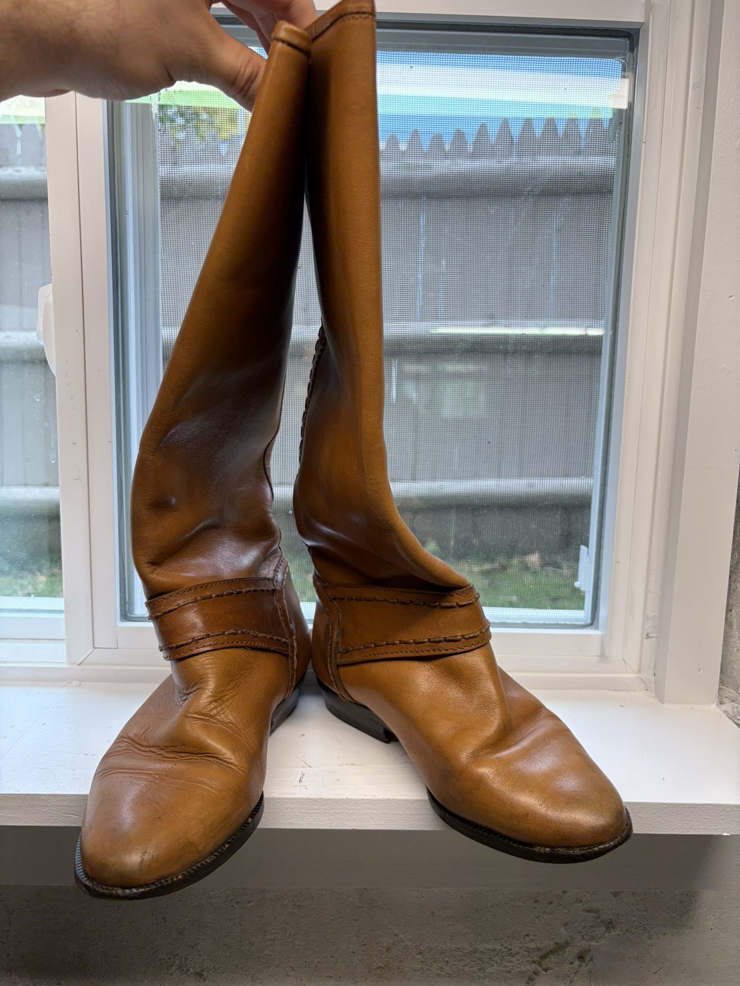 Women’s Leather Boots – Size 7 (Excellent Condition + New Tops)