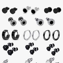 8 Pairs Stainless Steel Stud Earrings for 

