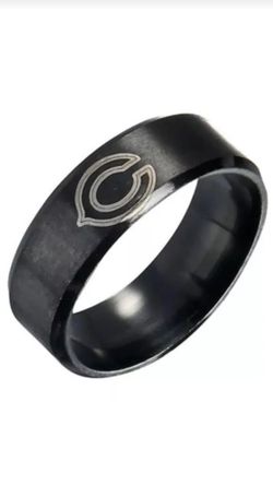 Black Titanium Chicago bears Ring