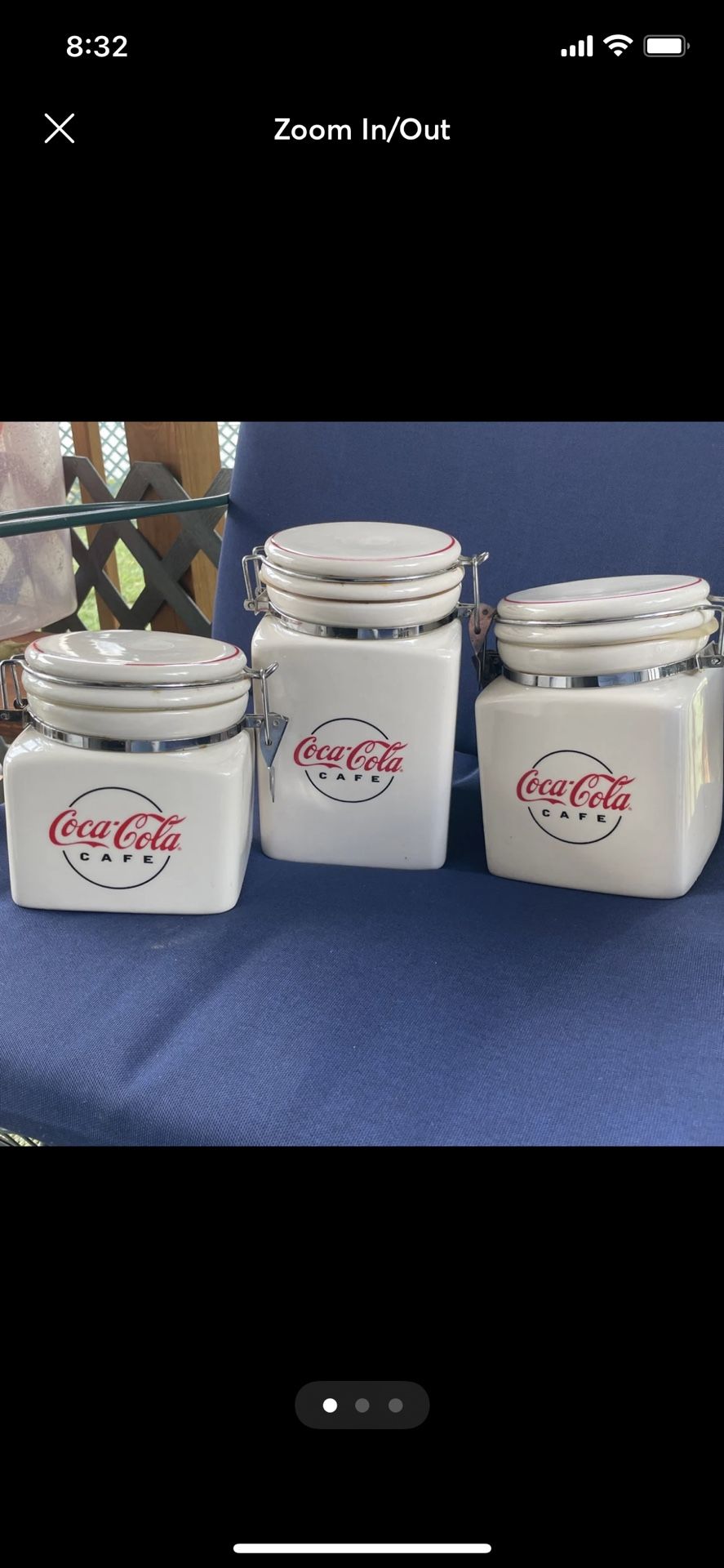 Vintage  3 Coca Cola Canisters 
