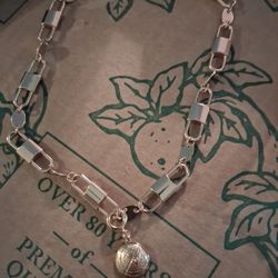 Gold Tone Nike Necklace With Nike Basketball Pendant