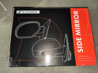 2007-2014 Chevy Tahoe Power Heated Side Mirrors Pair Manual Fold Black A-Premium