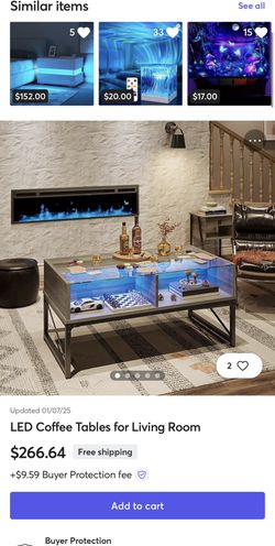 LED Light & Storage for Living Room Rustic