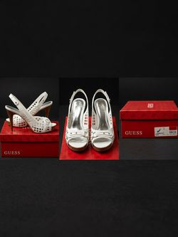 GUESS Women’s White High Heels – Size 8 – Never Worn