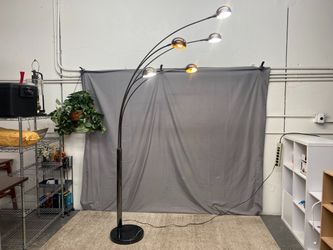 Arched Dome 5-Light Dimmable Floor Lamp w/ Black Marble Base