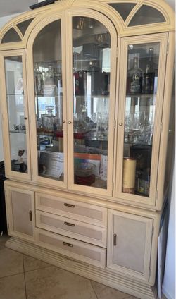 Glass China Cabinet - 2 piece