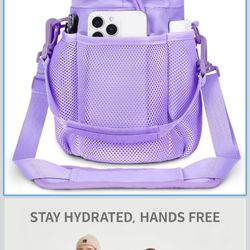 ECOHUB Water Bottle Holder with Strap, Full Coverage Stanley Cup 40/30 oz Tumbler, Insulated Water Bottle Carrier Bag with Back Safety Pocket, Crossbo