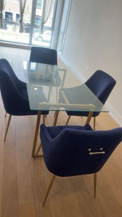 Glass Dining Table With 4 Chairs