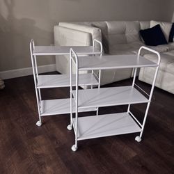 New White Rolling Shelves