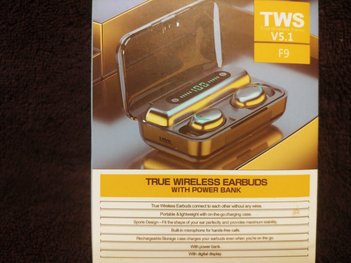 TWS V5.1 F9 Wireless Earbuds