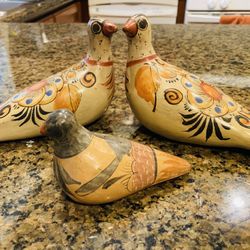 Vintage Mexican Tonala Pottery Birds 
