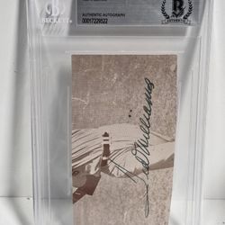 Ted Williams Beckett Slabbed Cut Signature Authentic Autographed Collectible Display

