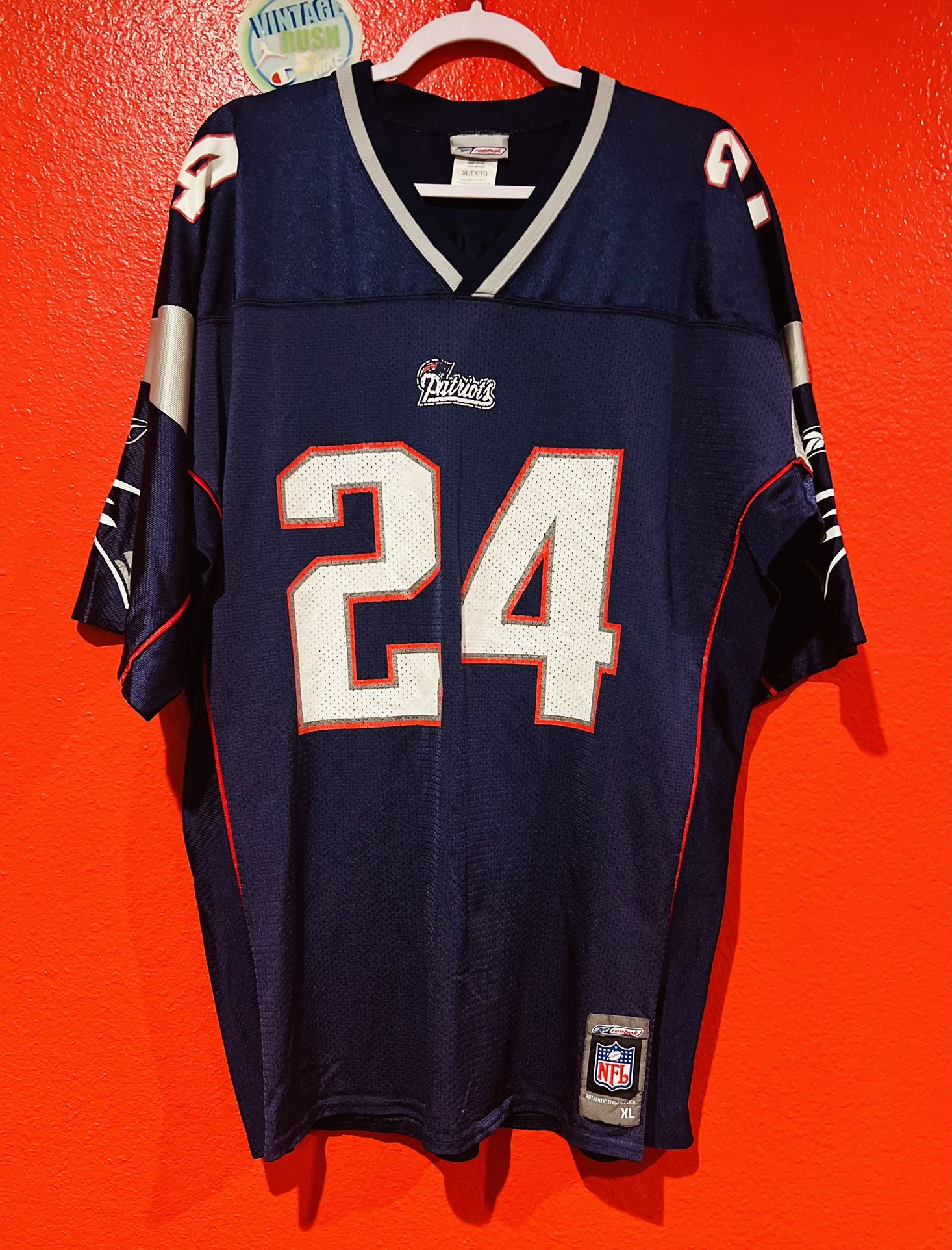 Patriots Ty Law Jersey Rare Reebox SZ-XL Brady Brunis Celtics