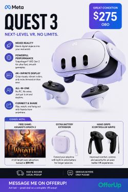 Oculus Quest 3!! 512 GB! FREE INCLUDED GAME