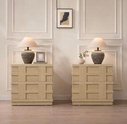 Set of 2- oak nightstand