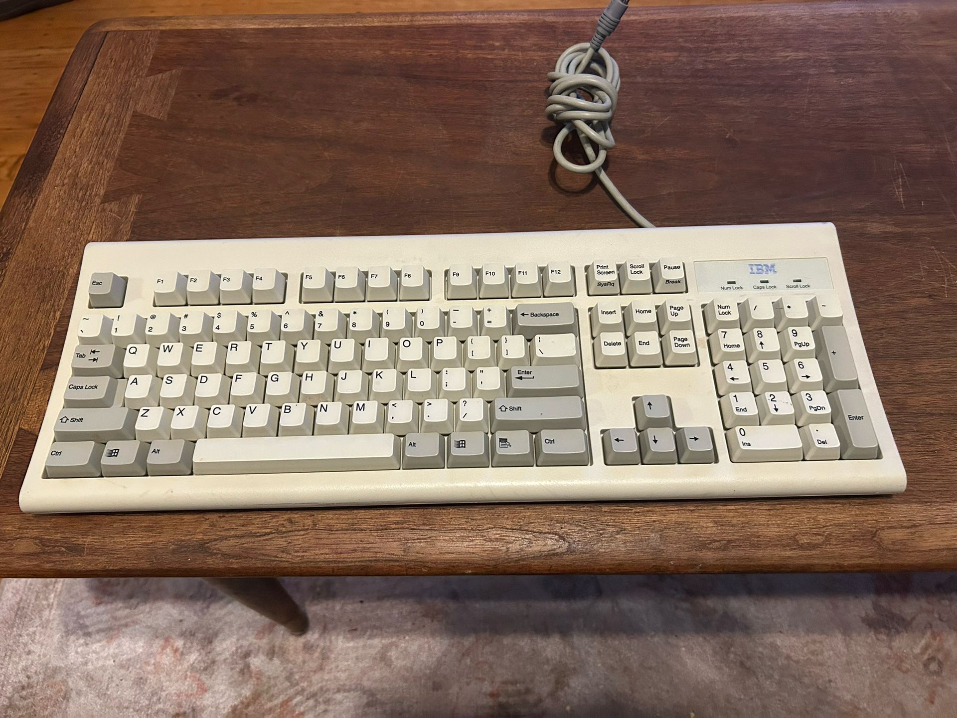 Vintage 90s Genuine OEM IBM KB-8923 Keyboard - Clicky Keys Blue Logo PS/2 TESTED