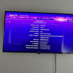Element 4k 43in TV, TV Stand And Microwave.