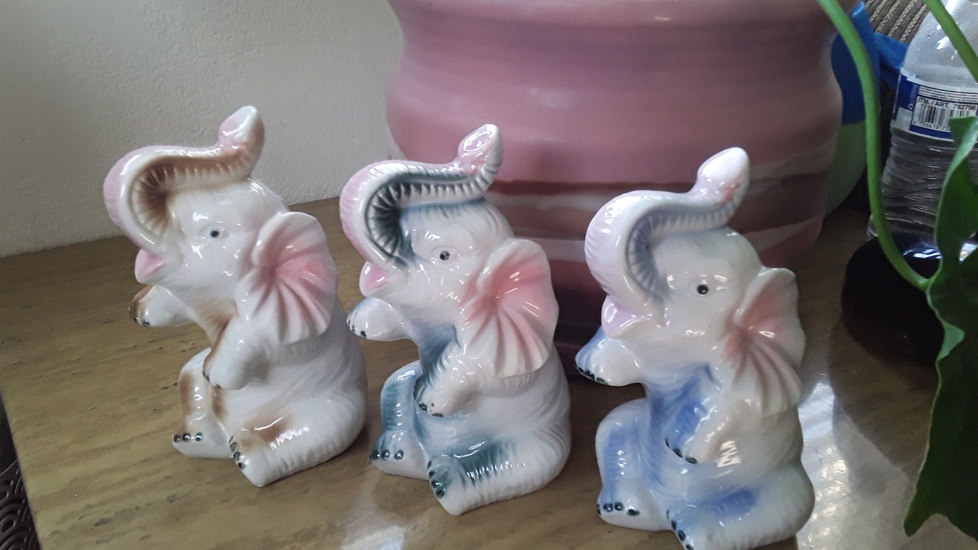 3 pc ceramic elephants