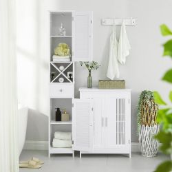  Freestanding Storage Cabinet with Shutter Doors
