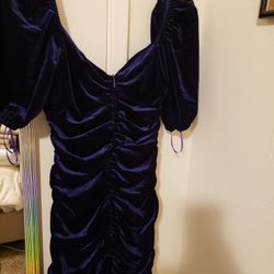Purple Ruched Fashion Nova Dress New 
