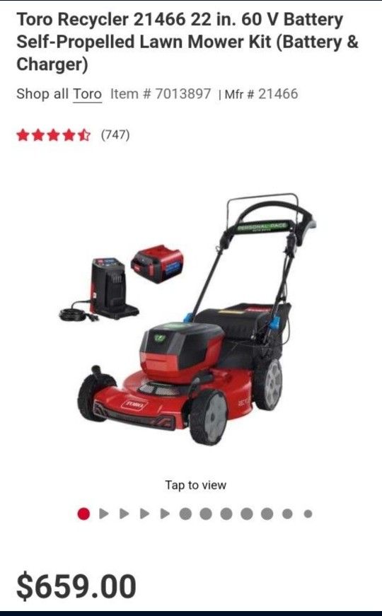 🆕️Toro Recycler 21466 22 in. 60 V Battery Self-Propelled Lawn Mower Kit (Battery & Charger)