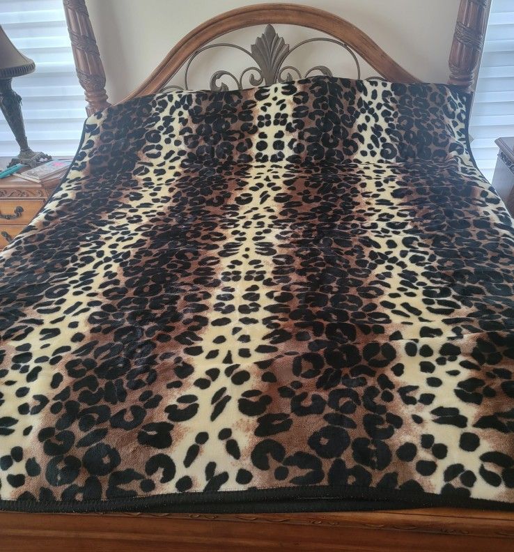 Plush Animal Print Blankets, Queen Size $25 each  or both for $45