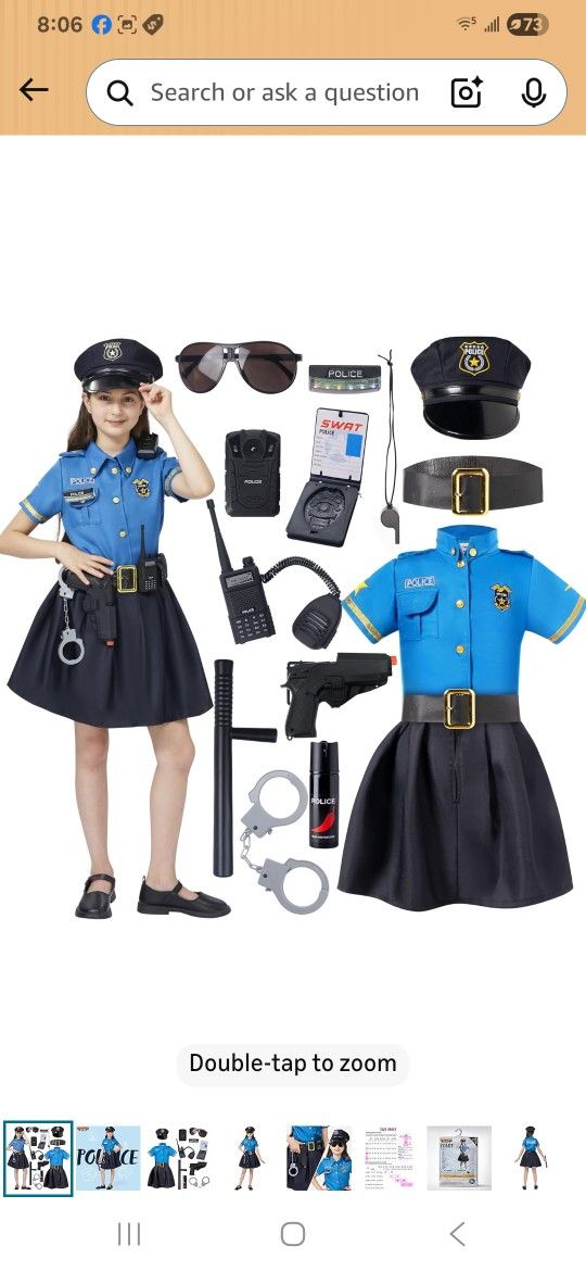 Police Costume For Girls SIZE 10/12 $25