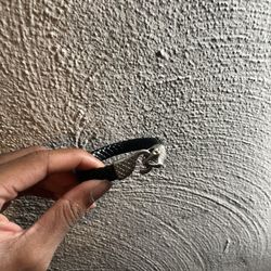 Black Python Grip Bracelet – Silver Snake Clasp