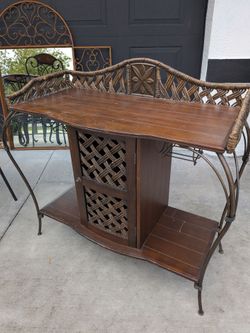 Vintage Bar Stand With Wine Racks
