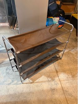 Brown shoe rack