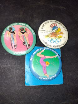 Vintage 1984 Olympic Button Pin Lot