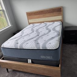 Bed Frame Queen Midtown loft natural includes Queen Mattress & Standard Foundation