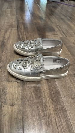 Girls Slip-on Shoes - Silver - Size 3 (Y)