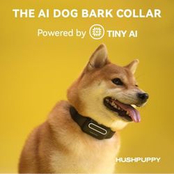 I Bark Collar, Hushpuppy AI-Powered Anti Bark Collar for Large Medium Small Dogs, AI Bark Control Without Any Complex Setups, Battery Replaceable Safe