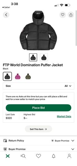 FTP world domination puffer jacket