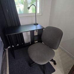 Compact Desk, Office Chair & Lamp Set – $40  OBO